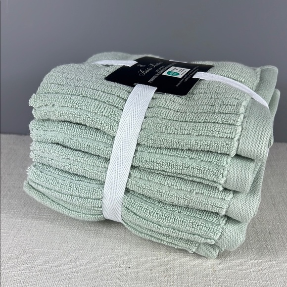 Brooks Brothers Green Turkish Washcloth Set 100% Cotton Luxury Soft 5 Pc NEW - Picture 5 of 8